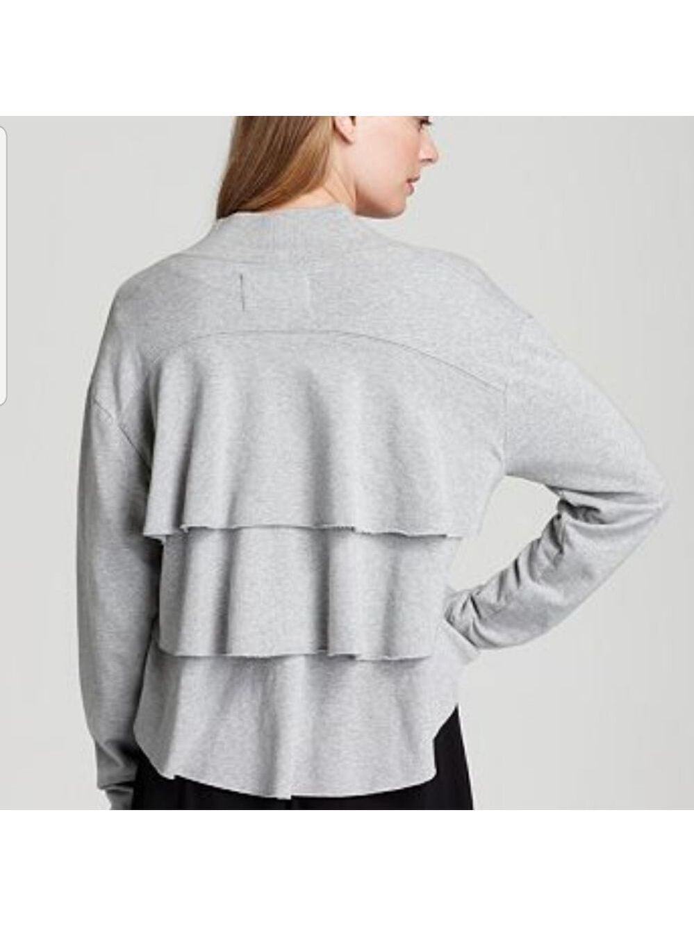 AIKO MONDINO TIERED LAYER BACK CARDIGAN SZ MEDIUM